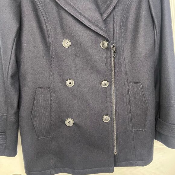 Sz S Lucky Brand Navy Blue Double Breasted Peacoat $200 MSRP - Picture 5 of 11